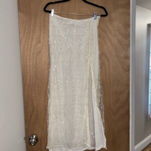 Peppermayo Ivory Sequin Skirt